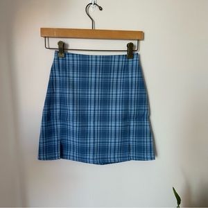 Brandy Cara Mini Skirt in Monochromatic Blue